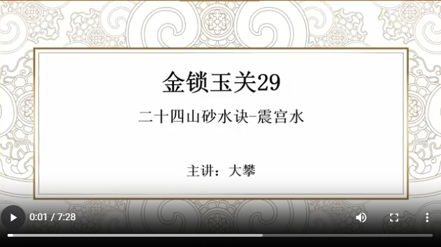 金锁玉关29 二十四山砂水诀-震宫水