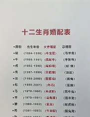 十二生肖婚配表